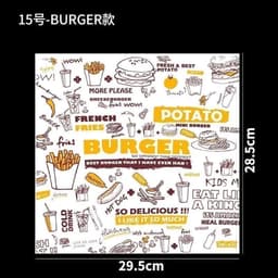 1000 Bộ Giấy Gói Burger - Sanwish - Cơm Cuộn Size 29x30cm Giấy Gói Bánh Mì/Giấy Nến Lót Hộp Bánh 6