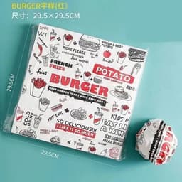 1000 Bộ Giấy Gói Burger - Sanwish - Cơm Cuộn Size 29x30cm Giấy Gói Bánh Mì/Giấy Nến Lót Hộp Bánh 8