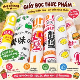 1000 Bộ Giấy Gói Burger - Sanwish - Cơm Cuộn Size 29x30cm Giấy Gói Bánh Mì/Giấy Nến Lót Hộp Bánh 2