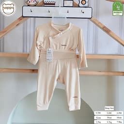 Combo 5 Bộ Quần Áo Sơ Sinh Cho Bé Trai Gái Dài Tay Happy Cạp Cao Petit Bamboo, Mềm Mịn Họa Tiết Xinh Xắn Size Từ 3-9Kg 5