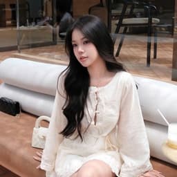 Váy đi tiệc nữ tay dài tơ phối ren dễ mặc sang chảnh 2