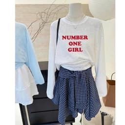 Áo thun giấy xước mỏng xuyên thấu form rộng tay dài in chữ xinh đẹp style đơn giản BYN BYN TG ONEGIRL 2