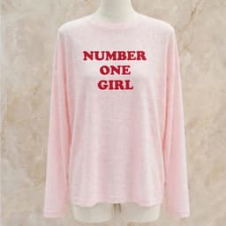 Áo thun giấy xước mỏng xuyên thấu form rộng tay dài in chữ xinh đẹp style đơn giản BYN BYN TG ONEGIRL 5