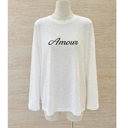 Áo thun form rộng tay dài in hoạ tiết chữ AMOUR, Áo thun giấy xước style đơn giản TG AMOC 8