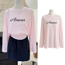 Áo thun form rộng cổ tròn tay dài in hoạ tiết chữ siêu sang, Áo thun giấy xước mỏng mát hot trend TG AMOC 1