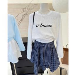 Áo thun form rộng cổ tròn tay dài in hoạ tiết chữ siêu sang, Áo thun giấy xước mỏng mát hot trend TG AMOC 5