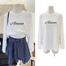 Áo phông tay dài chất thun giấy xước mỏng mát in chữ thời trang phong cách Hàn Quốc BYN BYN TG AMOC 1