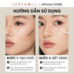 Kem Tạo Khối & Bắt Sáng 2 đầu JUDYDOLL 4.8g Lâu Trôi Tự Nhiên Dạng Lỏng Dễ Sử Dụng Cho Người Mới Bắt Đầu 6