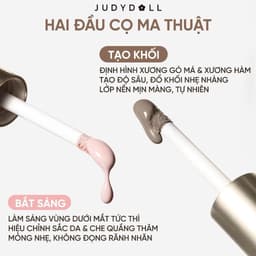 Kem Tạo Khối & Bắt Sáng 2 đầu JUDYDOLL 4.8g Lâu Trôi Tự Nhiên Dạng Lỏng Dễ Sử Dụng Cho Người Mới Bắt Đầu 5