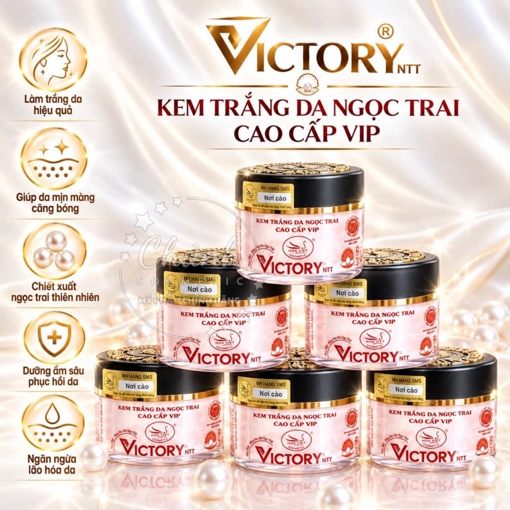 Kem Trắng Da VICTORY Hoa Việt Cao Cấp Vip Giữ Ẩm Trắng Sáng Da, Se Khít Lỗ Chân Lông 14g