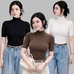 Áo cổ lọ tay lửng ôm body tôn dáng style thu đông sang trọng BYN BYN MY622 1