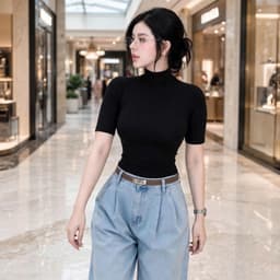 Áo Thun Kiểu Cổ Lọ Croptop Tay Lửng Đen Trắng Nâu tôn dáng style thu đông sang trọng MY622 9