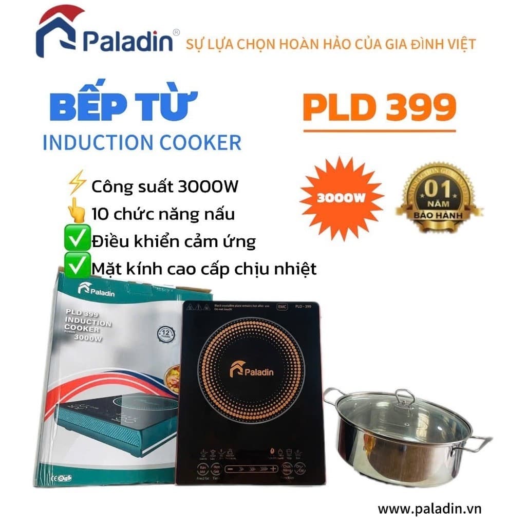 BẾP TỪ ĐƠN PALADIN - PLD 399 - CÔNG SUẤT 3000W - TẶNG NỒI INOX CAO CẤP