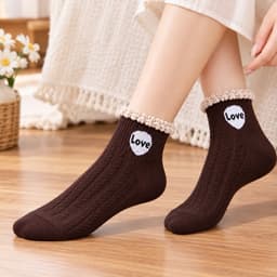 set 10 Đôi Tất Nữ Chất Nữ Chất Cotton Siêu Xinh Hoạ Tiết Số 1969 love 5