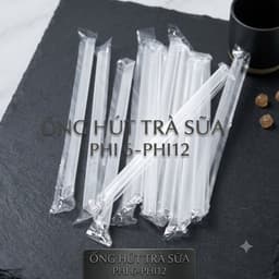 100 Ống hút trà sữa, sinh tố các loại cỡ phi 12 phi 6 có túi bọc từng ống hàng xịn an toàn sức khỏe 1