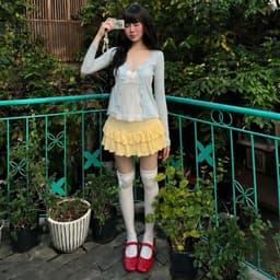 Chân Váy Xòe Cạp Lưng Trắng Form Bèo Dễ Thương 5