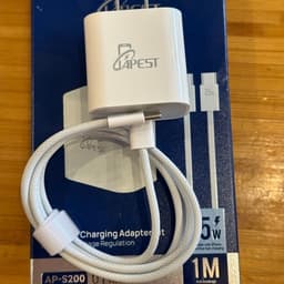 Bộ Sạc Nhanh 25W APEST AP-S200 PD Chuẩn EU Kèm Củ Sạc Và Cáp Sạc Type-C to Type-C Bọc Dù Siêu Bền Cho IP & Adroi 6