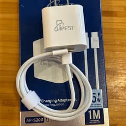 Bộ Sạc Nhanh 25W APEST AP-S200 PD Chuẩn EU Kèm Củ Sạc Và Cáp Sạc Type-C to Type-C Bọc Dù Siêu Bền Cho IP & Adroi 5