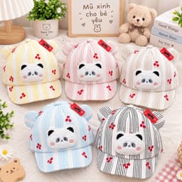 (Bé 6 - 24 Tháng) Mũ Lưỡi Trai Cho Bé - Nón Kết Trẻ Em Hình Thú Bông Đính Nổi Siêu Đáng Yêu 1