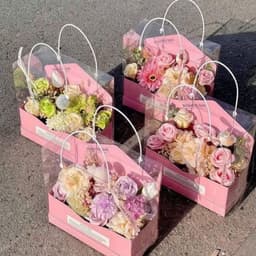 [ Set 5 ] Hộp Mica có quai xách dùng đựng Hoa, Quà, Mỹ Phẩm... 7