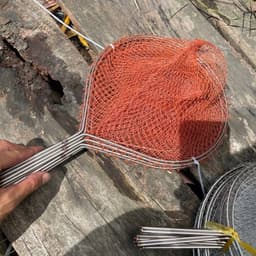 1 vợt bầu dục lưới cào đỏ vành inox 4ly đường kính 19x23 23x26 27x30cm 8