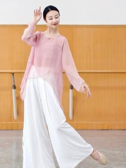 (Hàng sẵn) Áo tập múa cổ trang Áo múa truyền thống (ko kèm áo lót trong) 2