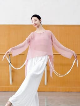 (Hàng sẵn) Áo tập múa cổ trang Áo múa truyền thống (ko kèm áo lót trong) 4