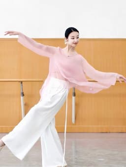 (Hàng sẵn) Áo tập múa cổ trang Áo múa truyền thống (ko kèm áo lót trong) 5