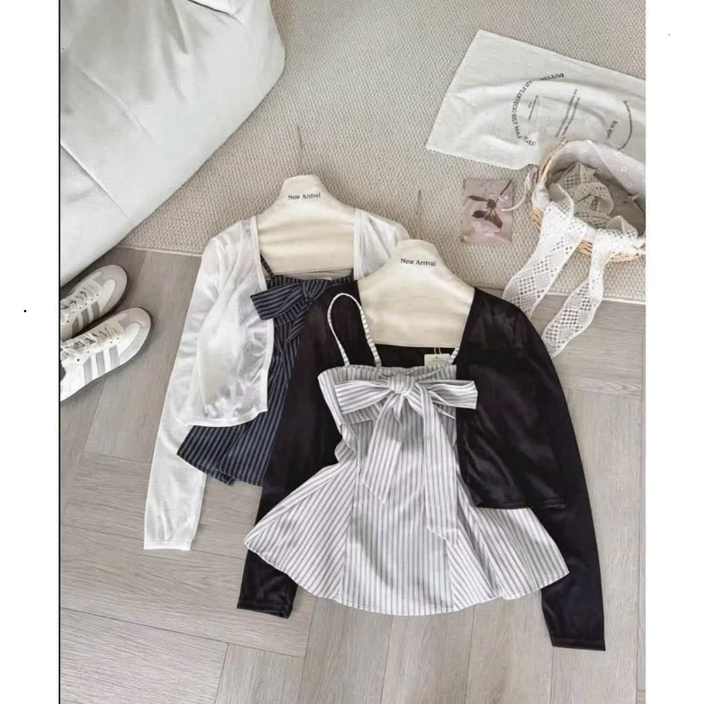 SET ÁO HAI DÂY MIX CARDIGAN THU ĐÔNG XINH XẮN TRẺ TRUNG.CLOTHING MA650066