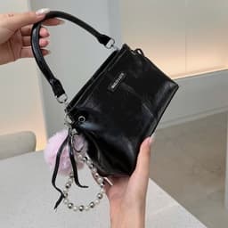 Túi Xách Nữ l Phong Cách Hàn Quốc, Túi Đeo Chéo Nữ Đính Charm Lông, Túi Cầm Tay Thời Trang 1