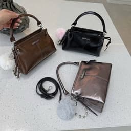 Túi Xách Nữ l Phong Cách Hàn Quốc, Túi Đeo Chéo Nữ Đính Charm Lông, Túi Cầm Tay Thời Trang 7