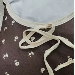 DÂU TÂY ( KÈM ẢNH THẬT ) Bộ Đồ Ngủ Pijama Thu Đông Nữ Dài Tay Hoa Nhí Cổ U Thắt Nơ Bộ Mặc Nhà Cotton Poly Màu Nâu Socola 8