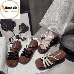 (D0487) _ Dép xuồng quai dây thắt da mềm cao 7 phân_Thanh Vân Shoes_Dép nữ/Dép thời trang 6