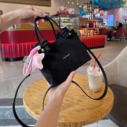 Túi Xách Nữ Mini Quai Xách Phối Dây Đeo Chéo, Túi Dáng Hộp Thời Trang Kèm Móc Treo Trang Trí Nhiều Màu 1
