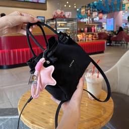 Túi Xách Nữ Mini Quai Xách Phối Dây Đeo Chéo, Túi Dáng Hộp Thời Trang Kèm Móc Treo Trang Trí Nhiều Màu 9