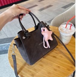 Túi Xách Nữ Mini Quai Xách Phối Dây Đeo Chéo, Túi Dáng Hộp Thời Trang Kèm Móc Treo Trang Trí Nhiều Màu 2
