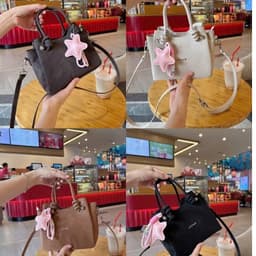 Túi Xách Nữ Mini Quai Xách Phối Dây Đeo Chéo, Túi Dáng Hộp Thời Trang Kèm Móc Treo Trang Trí Nhiều Màu 4