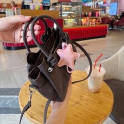Túi Xách Nữ Mini Quai Xách Phối Dây Đeo Chéo, Túi Dáng Hộp Thời Trang Kèm Móc Treo Trang Trí Nhiều Màu 8