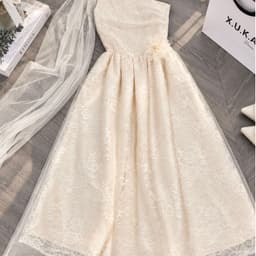 Váy Ren Dự Tiệc Đính Hoa Vai Dáng Dài xukadress 8