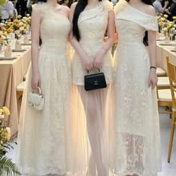 Váy Ren Dự Tiệc Đính Hoa Vai Dáng Dài xukadress 3