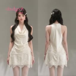 Set lụa kem cổ yếm xukadress sang chảnh 2
