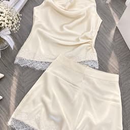 Set lụa kem cổ yếm xukadress sang chảnh 8