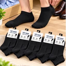 Tất Nam Chất Cotton Mềm Mại Êm Chân 2 Màu Đen Trắng 5
