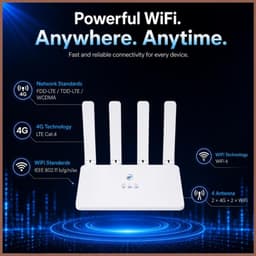 Cục Phát Wifi Từ Sim 4G, Wifi 6 C8 Tốc Độ Cao 300Mbps- 4 Râu Ăng Ten Siêu Khoẻ 5