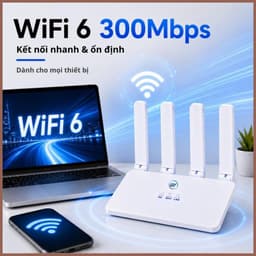 Cục Phát Wifi Từ Sim 4G, Wifi 6 C8 Tốc Độ Cao 300Mbps- 4 Râu Ăng Ten Siêu Khoẻ 3
