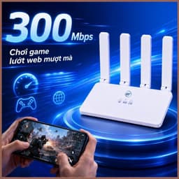 Cục Phát Wifi Từ Sim 4G, Wifi 6 C8 Tốc Độ Cao 300Mbps- 4 Râu Ăng Ten Siêu Khoẻ 7