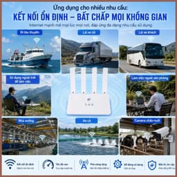 Cục Phát Wifi Từ Sim 4G, Wifi 6 C8 Tốc Độ Cao 300Mbps- 4 Râu Ăng Ten Siêu Khoẻ 4