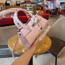 Túi Xách Nữ Dáng Chữ Nhật Khóa Kim Loại Trang Trí Hoa 3D Kèm Dây Đeo Chéo Phong Cách Thanh Lịch 3