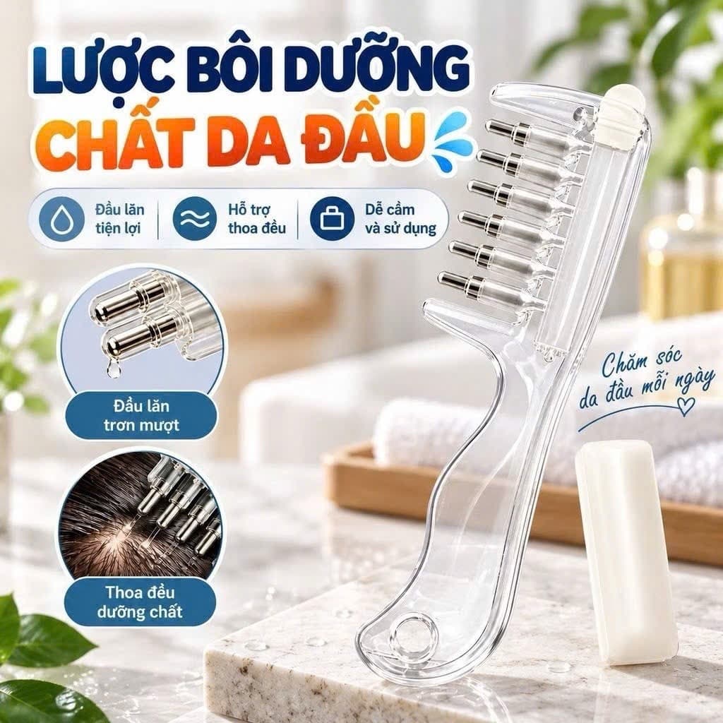 Lược Chải Tinh Dầu Dưỡng Chất Trực Tiếp Vào Da Đầu ,dưỡng tóc dưỡng da đầu( A tài)