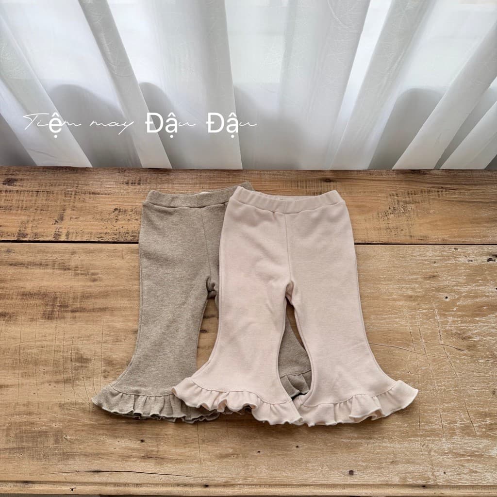 Quần loe cotton zip dày dặn, mềm mịn cho bé gái